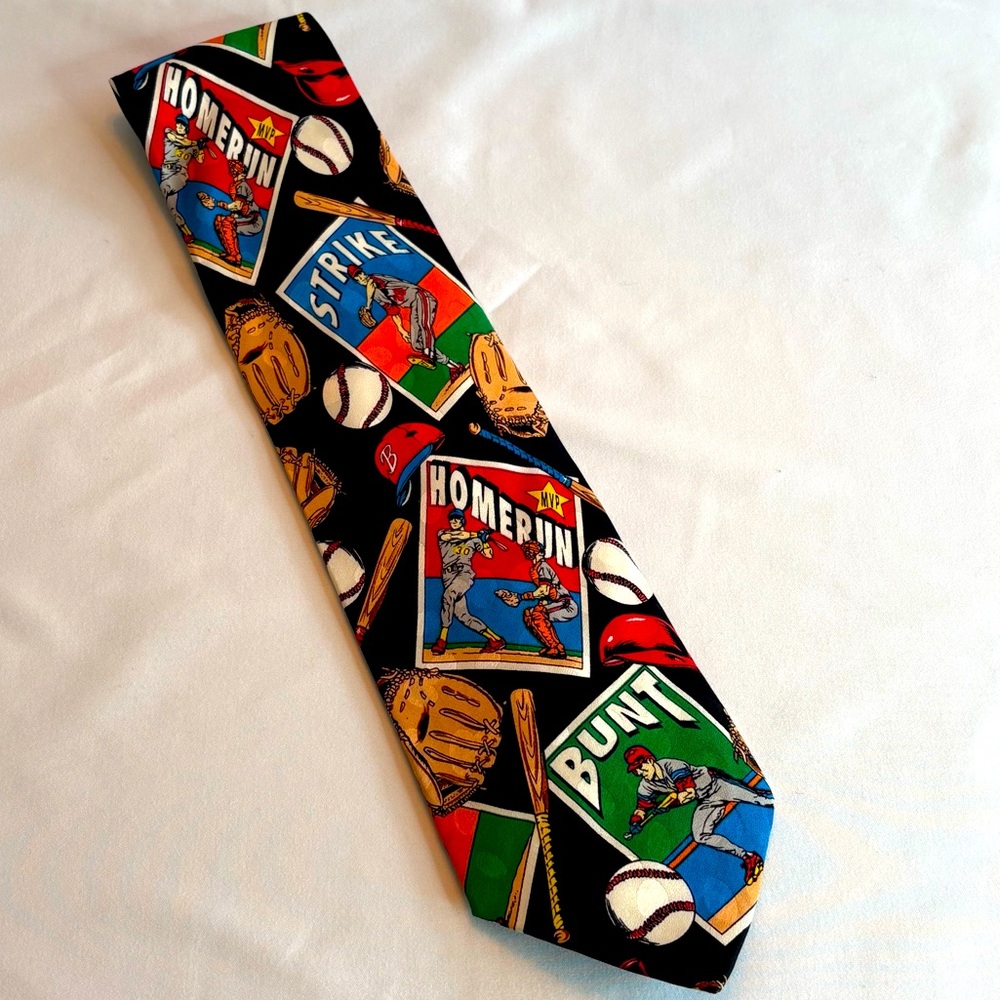 Vintage Men’s Baseball Neck Tie - Silk